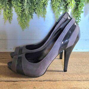 Size 8.5 Gray Maurices Peep Toe High Heels